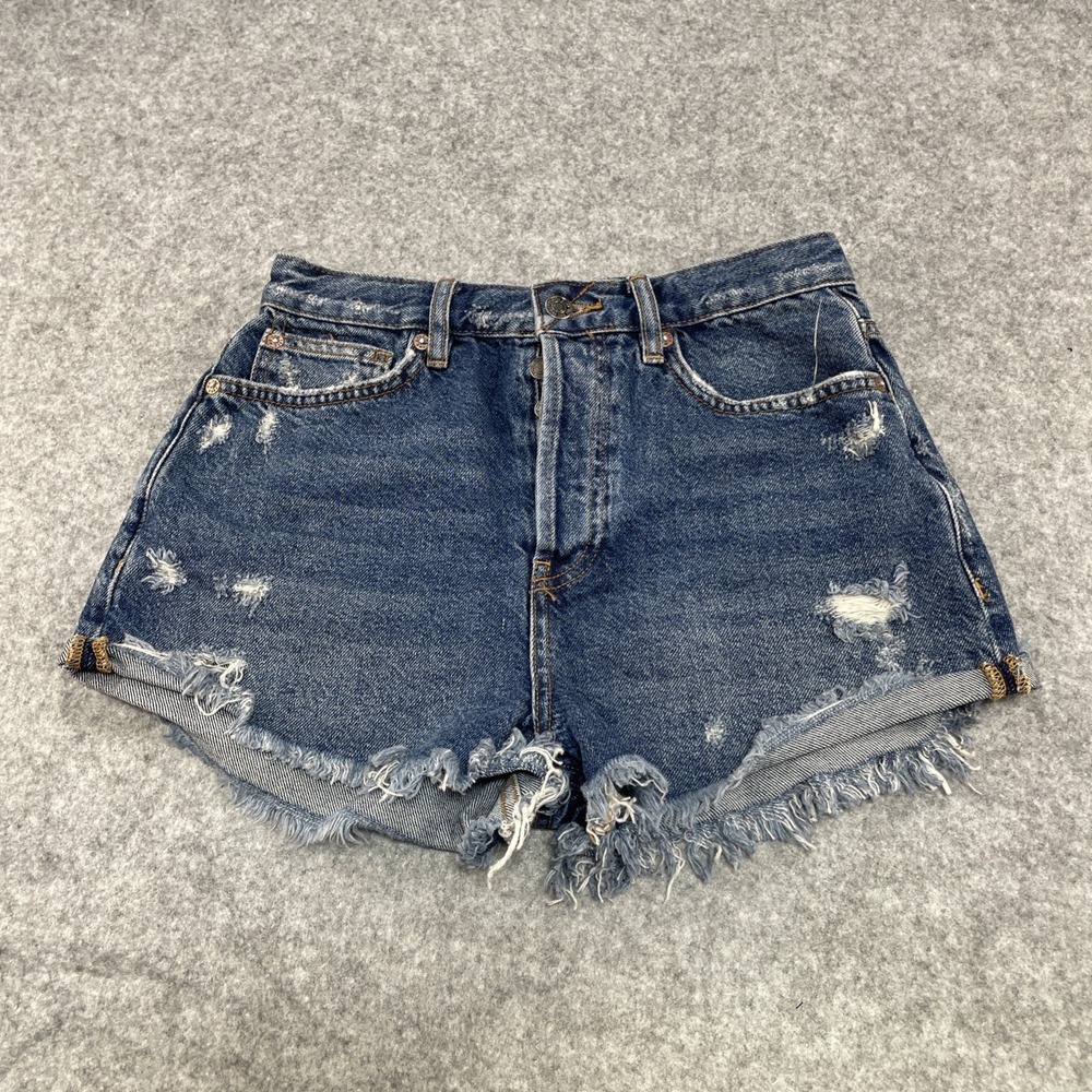 Free People We The Free Shorts Womens Size 26 Mom Denim Medium Wash